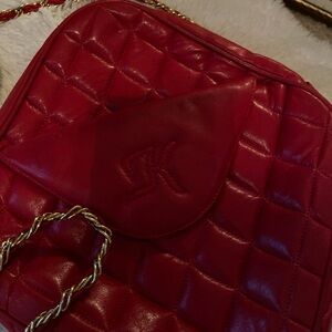 Vintage leather gold chain purse